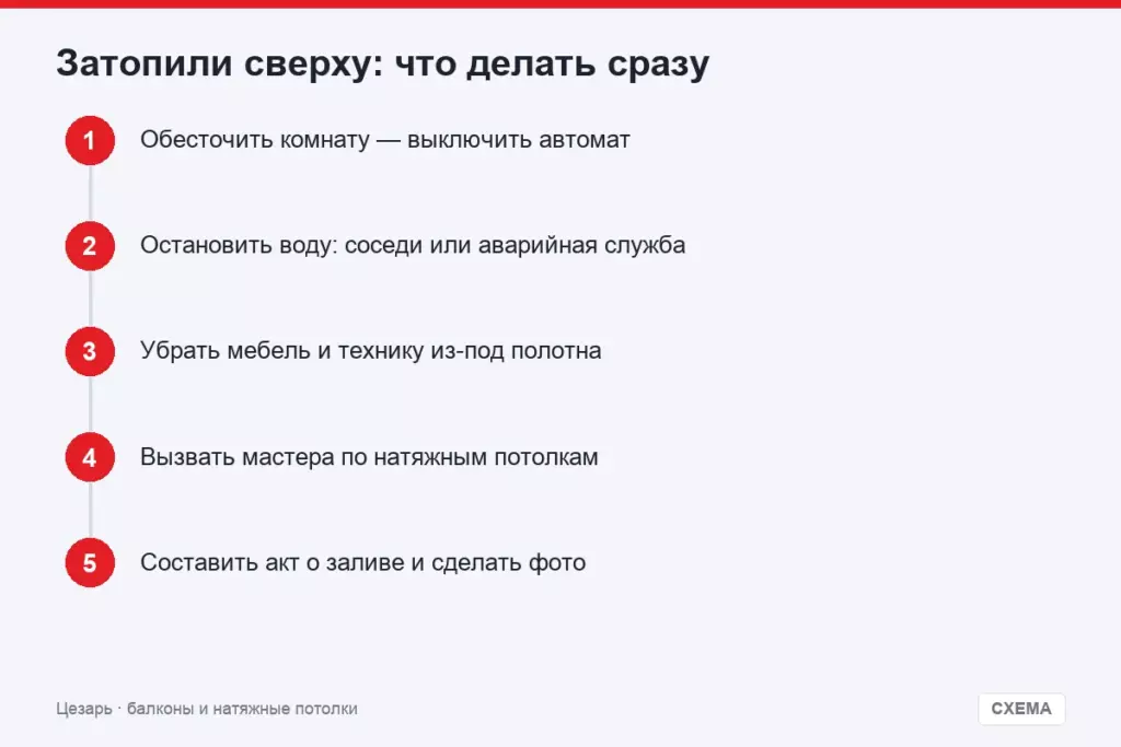 Затопили сверху: что делать сразу