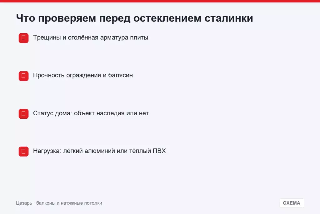 Что проверяем перед остеклением сталинки