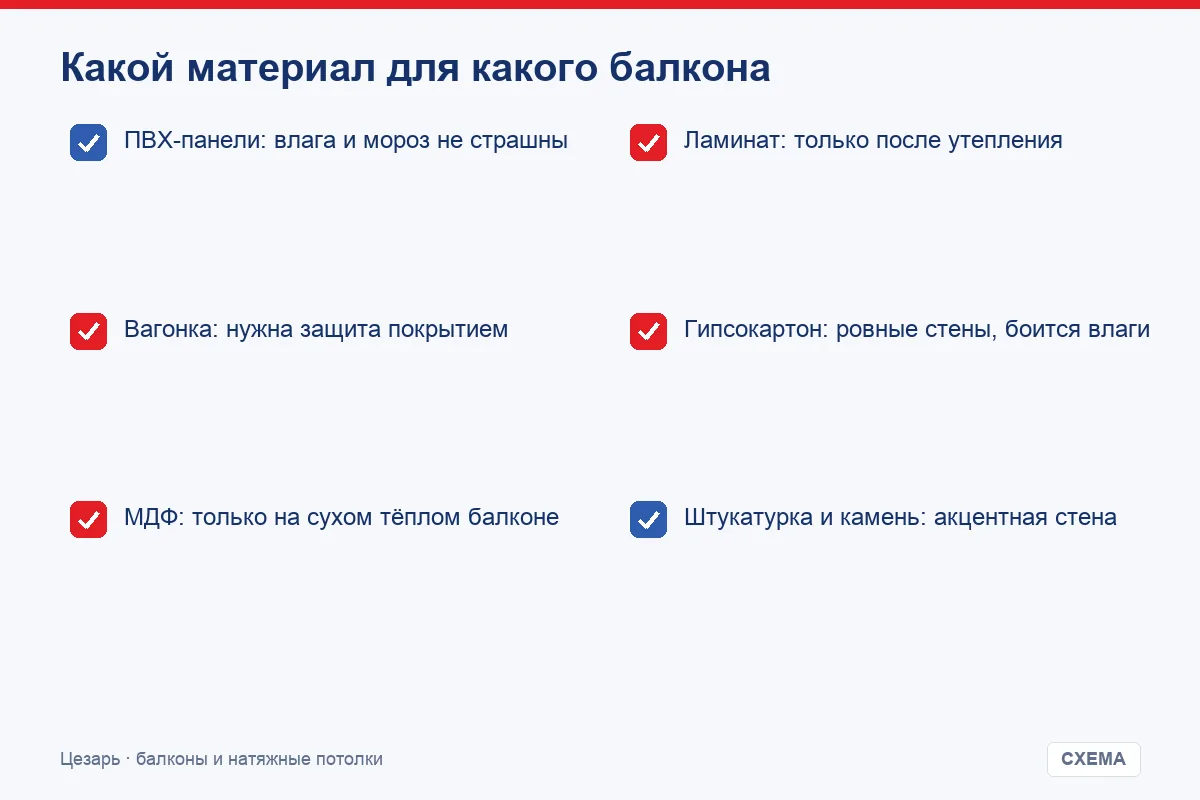 Какой материал для какого балкона